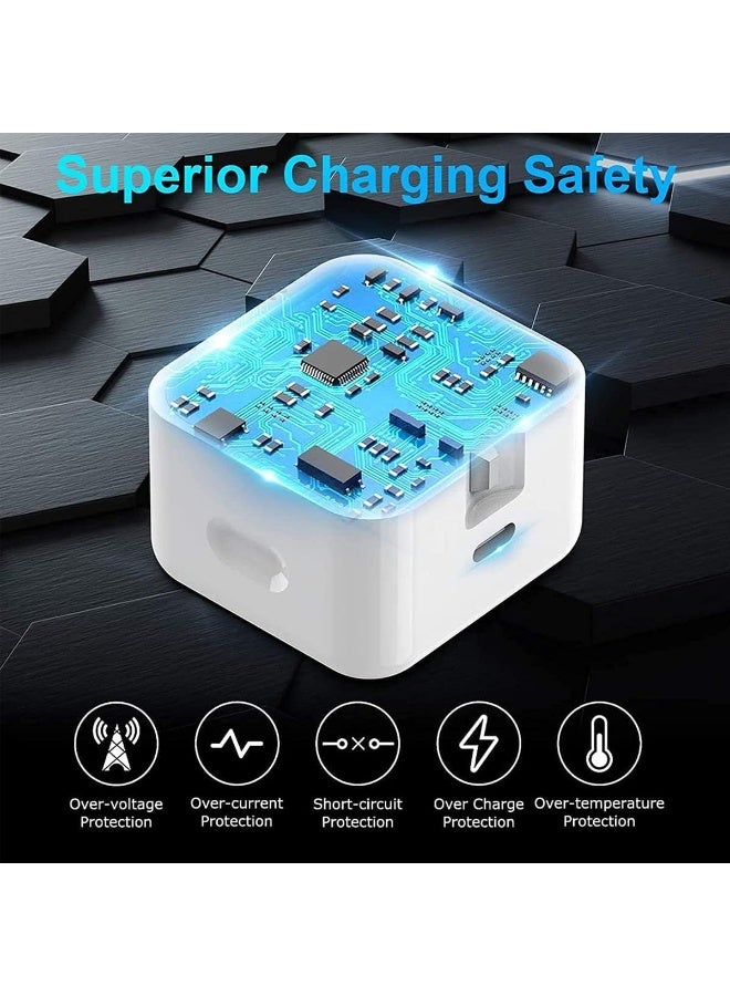 iMee 20W USB-C Power Adapter with USB-C to USB-C Cable 1 Meter Single Port Fast Charging UK 3 Pin Plug Wall Charger AC 100-240V for Compatible Smartphones Tablets Power Banks Model IM-TA120CC - Image 2